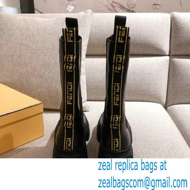 Fendi Black Leather Biker Ankle Boots 06 2021 - Click Image to Close