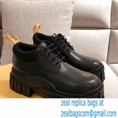 Fendi Black Leather Force Lace-ups 2021