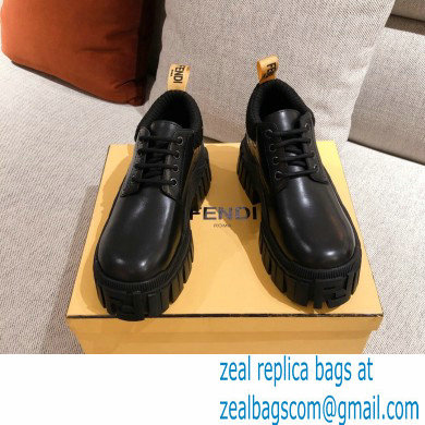 Fendi Black Leather Force Lace-ups 2021