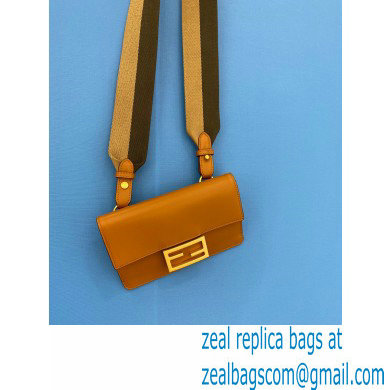 Fendi Flat Baguette Mini Bag Brown with Detachable Shoulder Strap 2021 - Click Image to Close