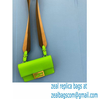 Fendi Flat Baguette Mini Bag Green with Detachable Shoulder Strap 2021 - Click Image to Close