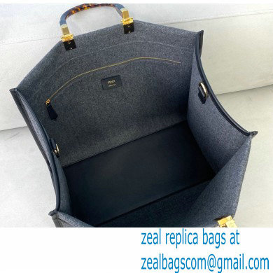 Fendi Gray Flannel Sunshine Large Shopper Tote Bag 2021 - Click Image to Close