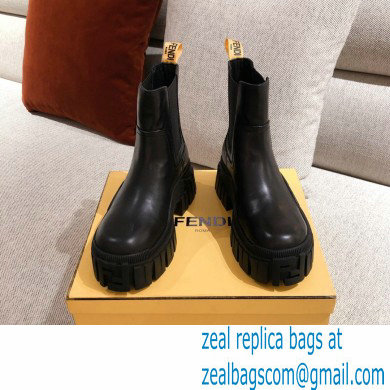 Fendi Leather Force Chelsea Boots Black 2021 - Click Image to Close