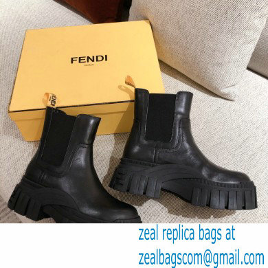 Fendi Leather Force Chelsea Boots Black 2021 - Click Image to Close