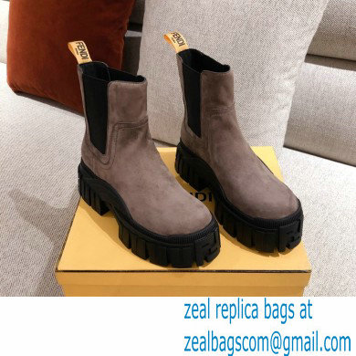 Fendi Leather Force Chelsea Boots Suede Camel 2021 - Click Image to Close