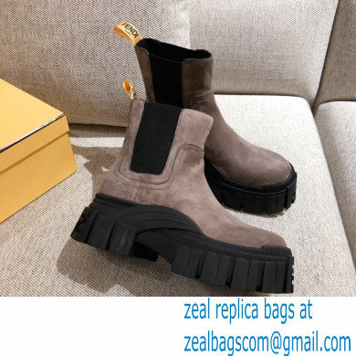 Fendi Leather Force Chelsea Boots Suede Camel 2021 - Click Image to Close