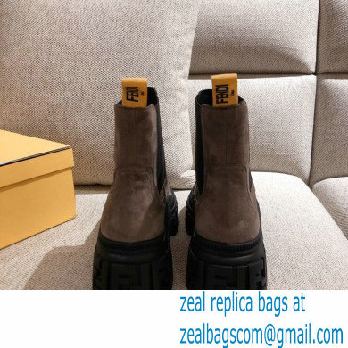 Fendi Leather Force Chelsea Boots Suede Camel 2021 - Click Image to Close