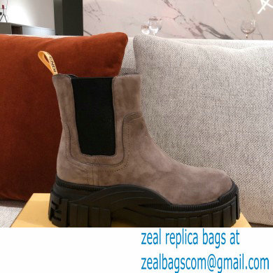 Fendi Leather Force Chelsea Boots Suede Camel 2021 - Click Image to Close
