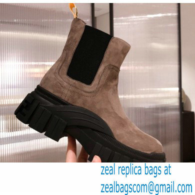 Fendi Leather Force Chelsea Boots Suede Camel 2021 - Click Image to Close