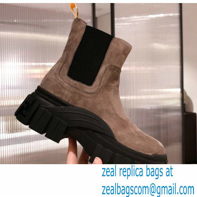 Fendi Leather Force Chelsea Boots Suede Camel 2021