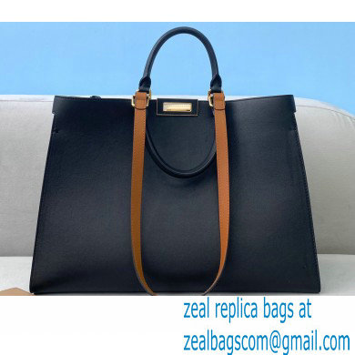 Fendi Leather Medium Peekaboo X-Tote Shopper Bag Black 2020