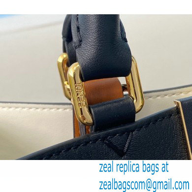 Fendi Leather Medium Peekaboo X-Tote Shopper Bag Black 2020 - Click Image to Close