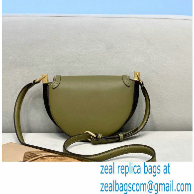 Fendi Leather Moonlight Shoulder Bag Dark Green 2021