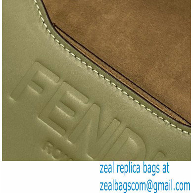 Fendi Leather Moonlight Shoulder Bag Dark Green 2021 - Click Image to Close