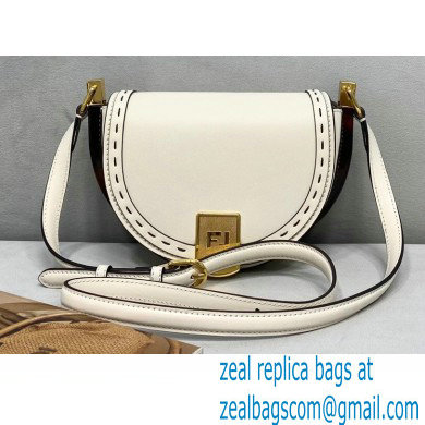 Fendi Leather Moonlight Shoulder Bag White 2021 - Click Image to Close