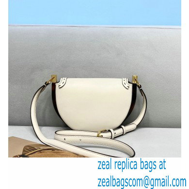 Fendi Leather Moonlight Shoulder Bag White 2021 - Click Image to Close