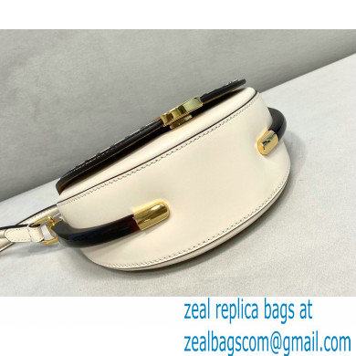 Fendi Leather Moonlight Shoulder Bag White 2021 - Click Image to Close