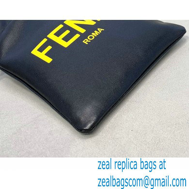 Fendi Leather Phone Pouch Bag with Detachable Necklace Black 2021