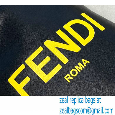 Fendi Leather Phone Pouch Bag with Detachable Necklace Black 2021