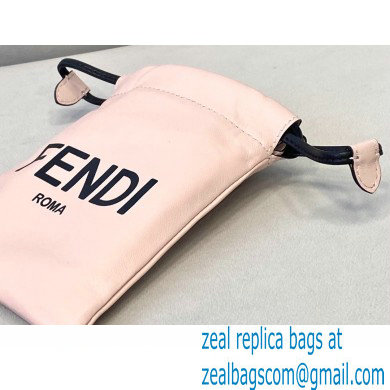 Fendi Leather Phone Pouch Bag with Detachable Necklace Pale Pink 2021