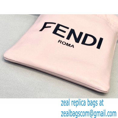 Fendi Leather Phone Pouch Bag with Detachable Necklace Pale Pink 2021