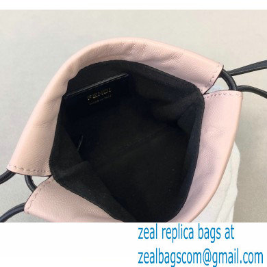 Fendi Leather Phone Pouch Bag with Detachable Necklace Pale Pink 2021