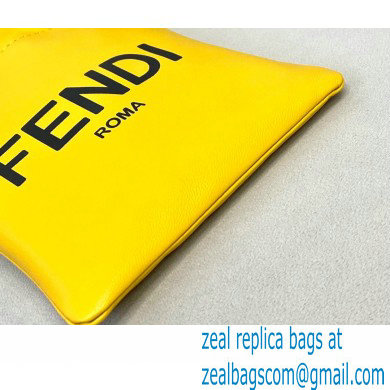 Fendi Leather Phone Pouch Bag with Detachable Necklace Yellow 2021