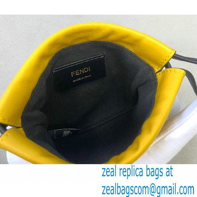 Fendi Leather Phone Pouch Bag with Detachable Necklace Yellow 2021