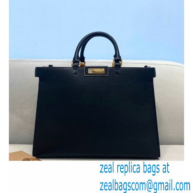 Fendi Leather Small Peekaboo X-Tote Shopper Bag Black 2021