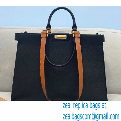 Fendi Leather Small Peekaboo X-Tote Shopper Bag Black 2021