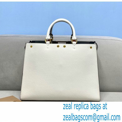 Fendi Leather Small Peekaboo X-Tote Shopper Bag White 2021