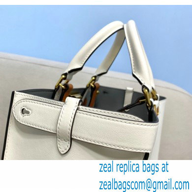 Fendi Leather Small Peekaboo X-Tote Shopper Bag White 2021