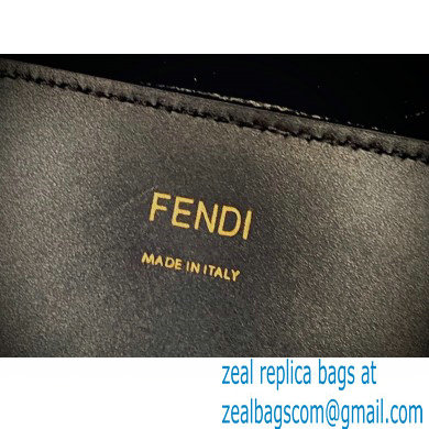 Fendi Leather Sunshine Large Shopper Tote Bag Black 2021