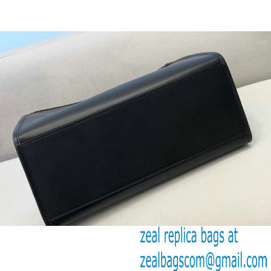 Fendi Leather Sunshine Medium Shopper Tote Bag Black 2021 - Click Image to Close
