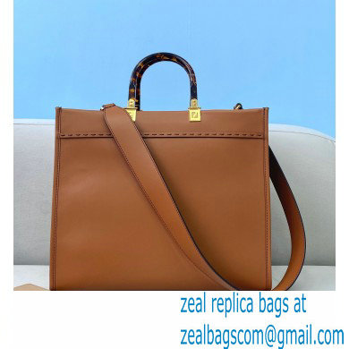 Fendi Leather Sunshine Medium Shopper Tote Bag Brown 2021