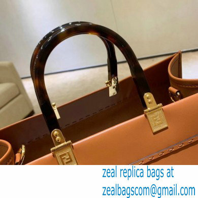 Fendi Leather Sunshine Shopper Tote Bag Brown 2020