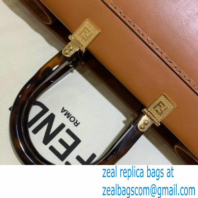 Fendi Leather Sunshine Shopper Tote Bag Brown 2020