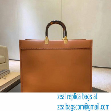 Fendi Leather Sunshine Shopper Tote Bag Brown 2020