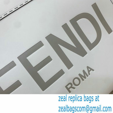 Fendi Leather Sunshine Shopper Tote Bag White 2020 - Click Image to Close