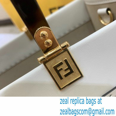 Fendi Leather Sunshine Shopper Tote Bag White 2020 - Click Image to Close