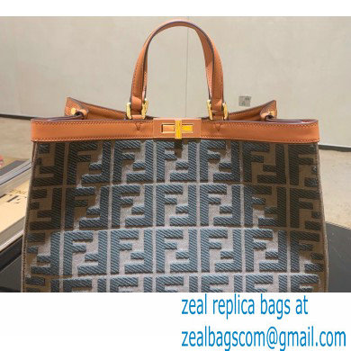Fendi Medium Peekaboo X-Tote Shopper Bag FF Dark Green Canvas 2020