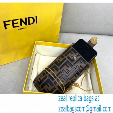 Fendi Phone Pouch Bag Brown with Detachable Strap 2021 - Click Image to Close