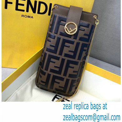 Fendi Phone Pouch Bag Brown with Detachable Strap 2021 - Click Image to Close