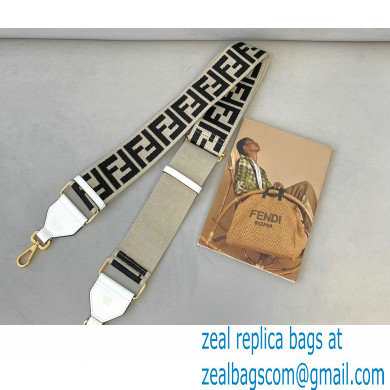 Fendi Ribbon Long Shoulder Strap You White/Beige 2021 - Click Image to Close