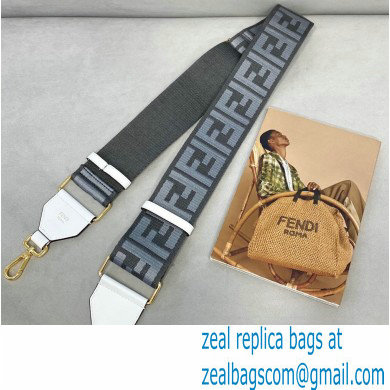 Fendi Ribbon Long Shoulder Strap You White/Gray 2021 - Click Image to Close