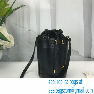 Gucci Horsebit 1955 Small Bucket Bag 637115 Leather Black 2021