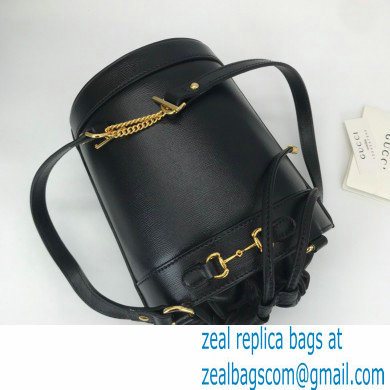 Gucci Horsebit 1955 Small Bucket Bag 637115 Leather Black 2021