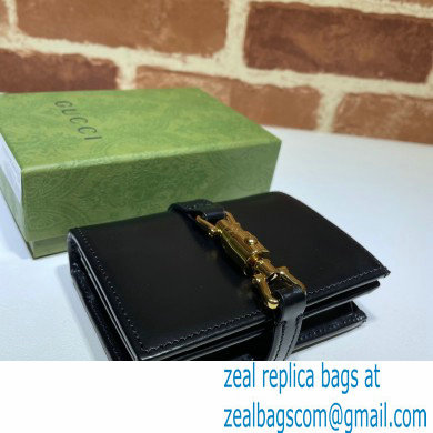 Gucci Jackie 1961 Card Case Wallet 645536 Leather Black 2021