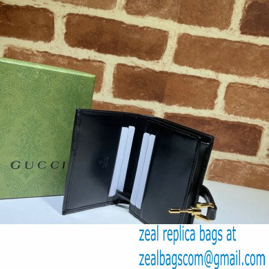 Gucci Jackie 1961 Card Case Wallet 645536 Leather Black 2021