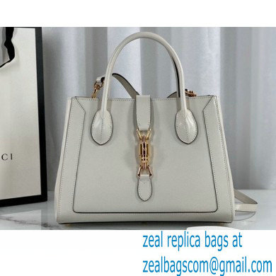 Gucci Jackie 1961 Medium Tote Bag 649016 Leather White 2021 - Click Image to Close